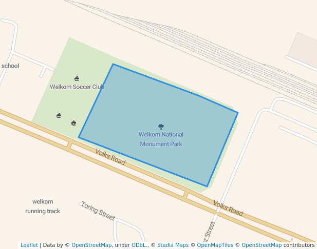 walking in welkom national monument park map in Welkom