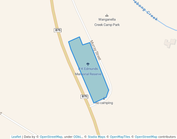 walking in P K Edmunds Memorial Reserve map in Wanganella