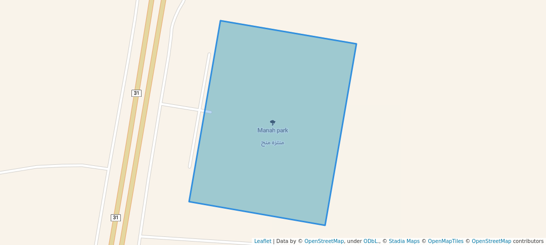 walking in Manah park map in Manah