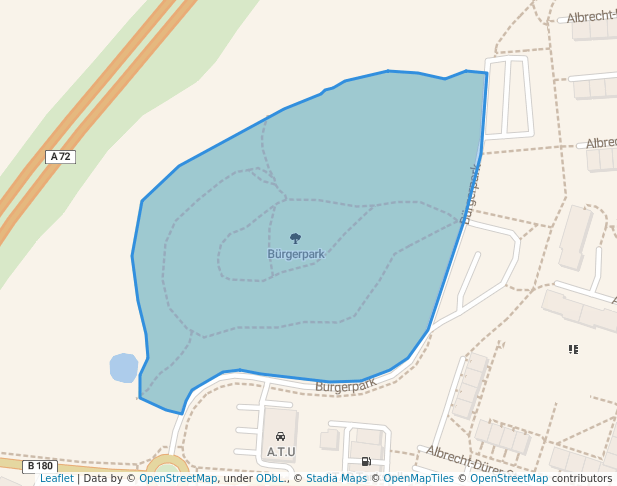 walking in Bürgerpark map in Stollberg/Erzgeb.