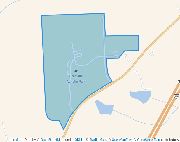 walking in Granville Athletic Park map in Oxford