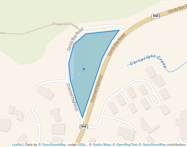 walking in The Grange Picnic Area map in Taroona