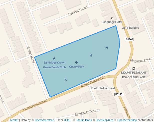 walking in Quarry Park map in Wallasey