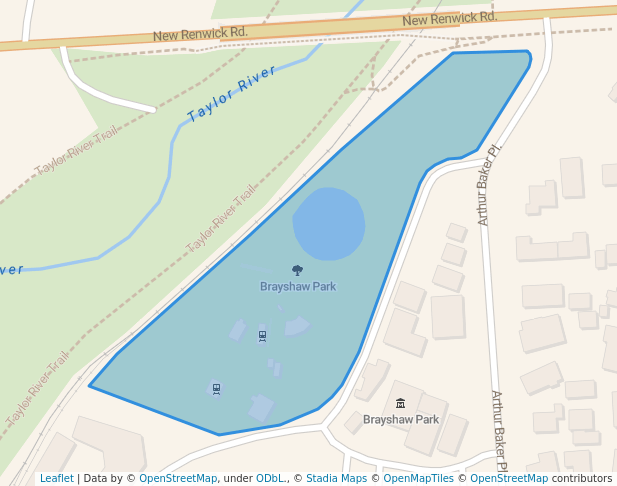 walking in Brayshaw Park map in Blenheim