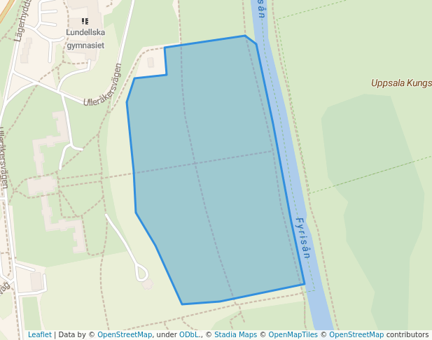 walking in Hospitalsträdgården map in Uppsala