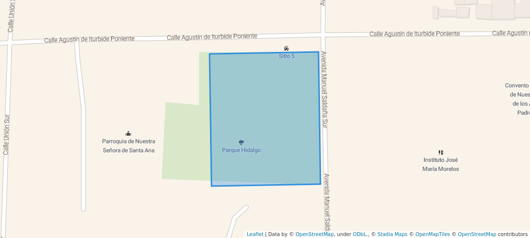 walking in Parque Hidalgo map in Chiautempan