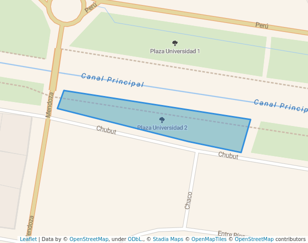 Plaza Universidad 2 in General Roca | Map and Routes