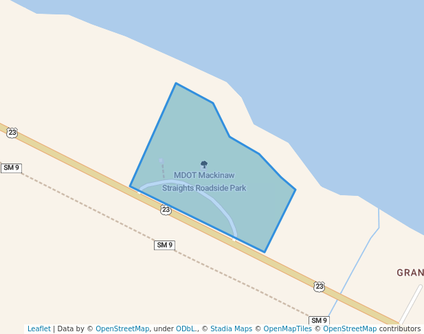 MDOT Mackinaw Straights Roadside Park