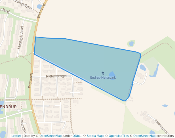 walking in Endrup Naturpark map in Fredensborg