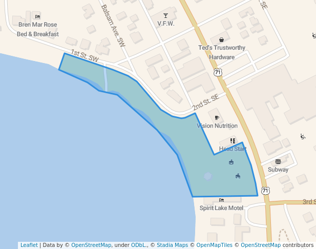 walking in Menahga Beach Park map in Menahga