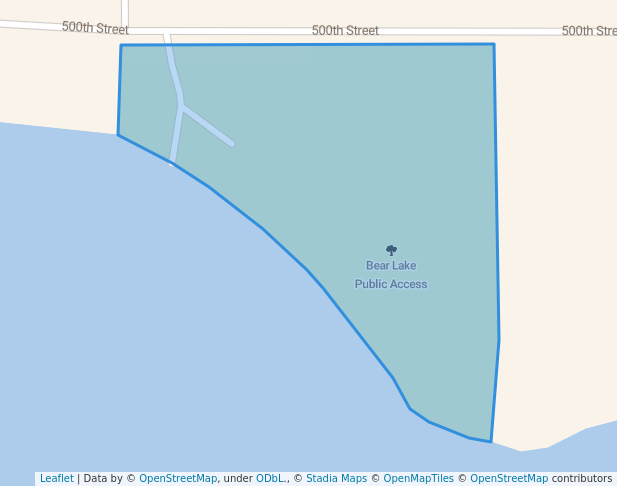 walking in Bear Lake Public Access map in Menahga