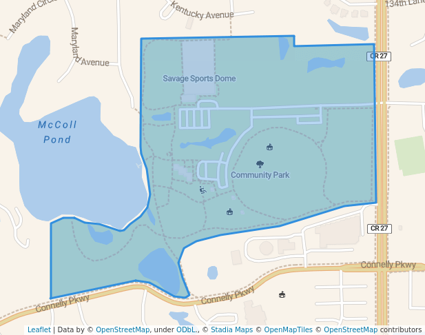 walking in Community Park map in Savage