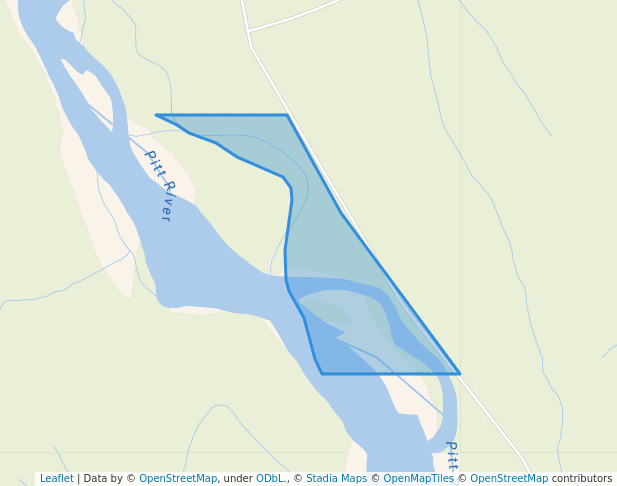 walking in Pitt River Access Recreation Reserve map in Alvin