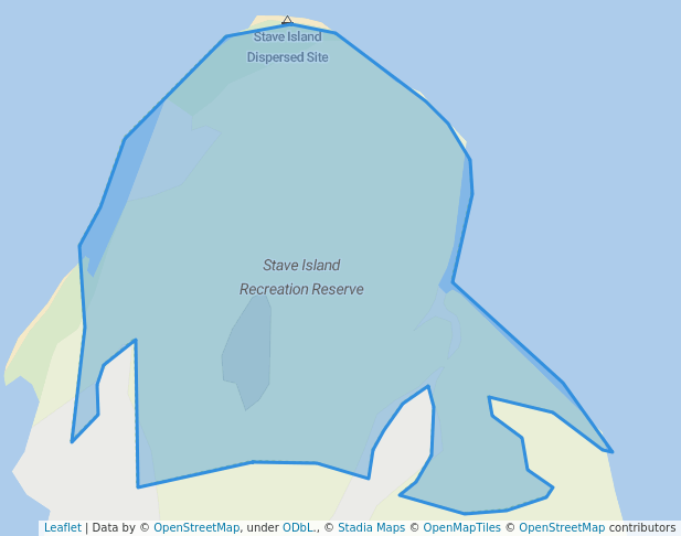 walking in Stave Island Recreation Reserve map in Mission