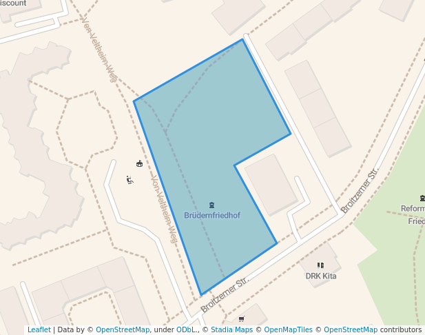 walking in Brüdernfriedhof map in Braunschweig