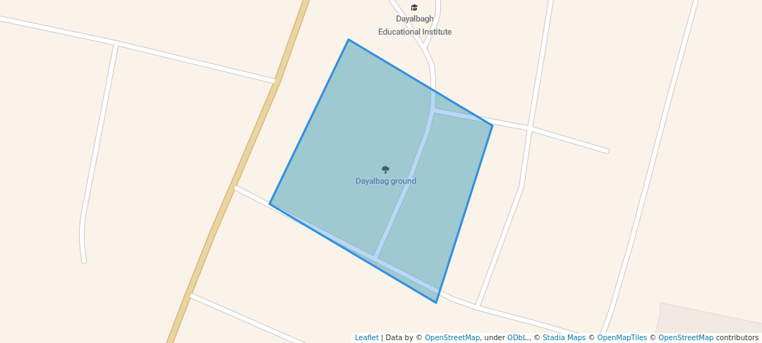 walking in Dayalbag ground map in Agra