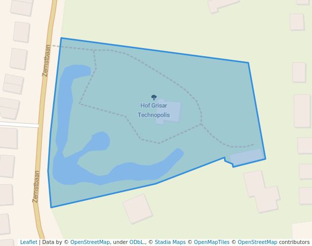 walking in Hof Grisar Technopolis map in Mechelen