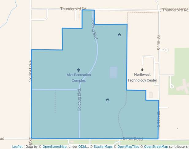 walking in Alva Recreation Complex map in Alva