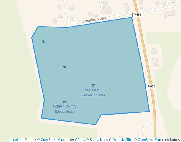 walking in Hurontown Recreation Area map in Houghton
