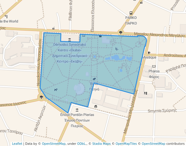 Katerini Municipal Park in Katerini | Map and Routes