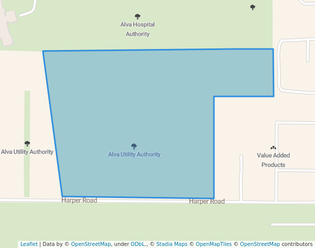 walking in Alva Utility Authority map in Alva