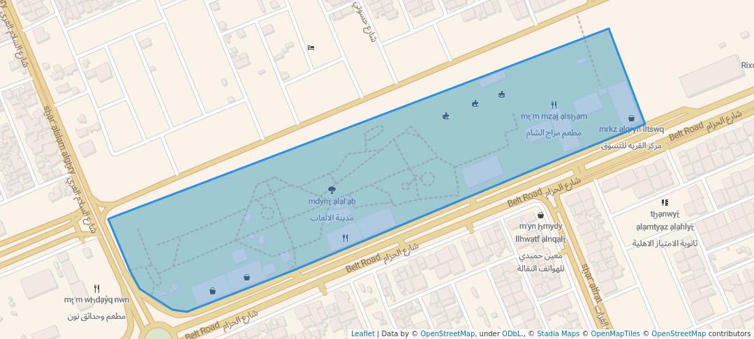 walking in مدينة الالعاب map in Najaf