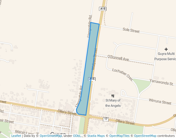 walking in Railway West Park map in Guyra