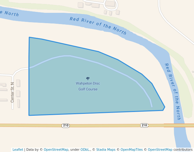 Wahpeton Disc Golf Course in Wahpeton Map and Routes