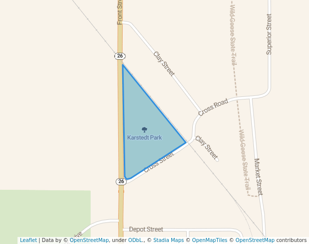 walking in Karstedt Park map in Burnett