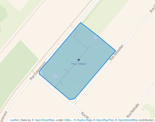 walking in Parc Hébert map in Saint-Cyrille-de-Wendover