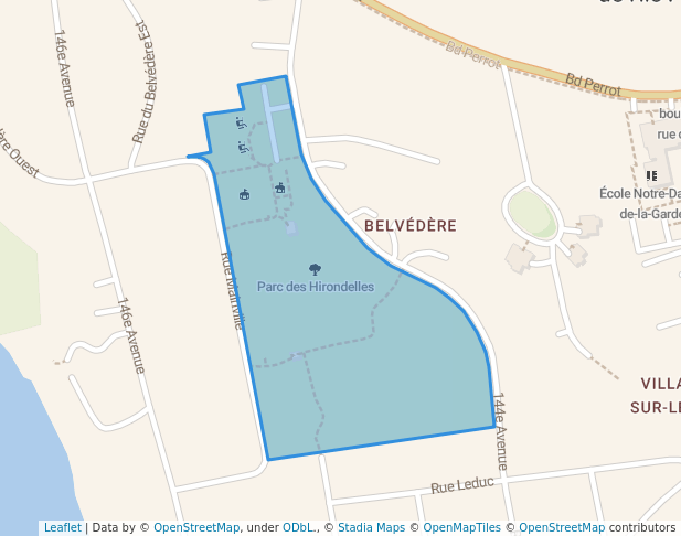 walking in Parc des Hirondelles map in Notre-Dame-de-l'Île-Perrot