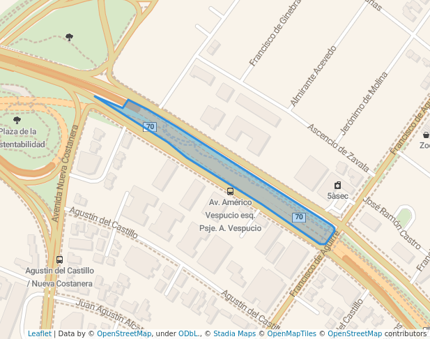 walking in Parque Vespucio map in Santiago