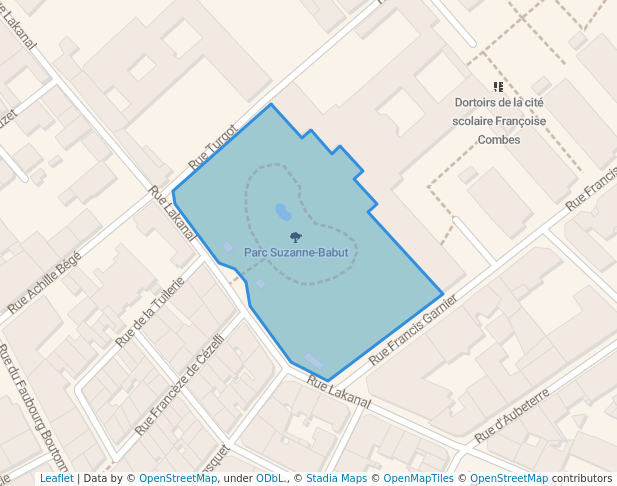 walking in Parc Suzanne-Badut map in Montpellier