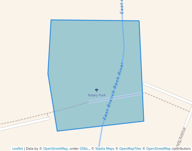 walking in Rotary Park map in Mayville