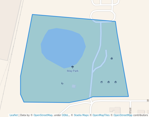 walking in May Park map in Mayville