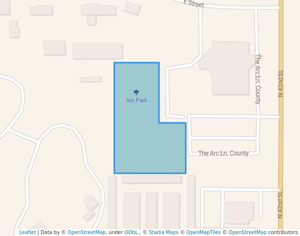 walking in Arc Park map in Springfield