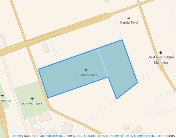 walking in Annapurna park map in Bhubaneswar