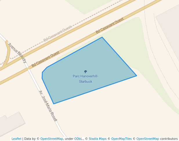 walking in Parc Hanoverhill-Starbuck map in Saint-Hyacinthe