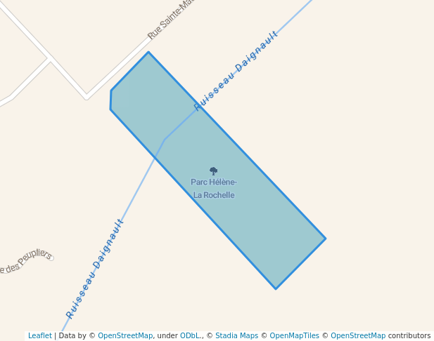 walking in Parc Hélène-La Rochelle map in Saint-Hyacinthe