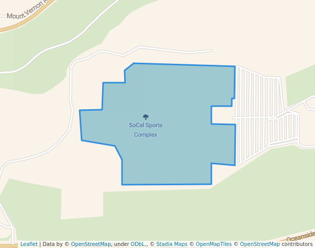walking in SoCal Sports Complex map in Oceanside