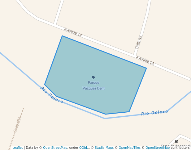 walking in Parque Vázquez Dent map in San Pedro