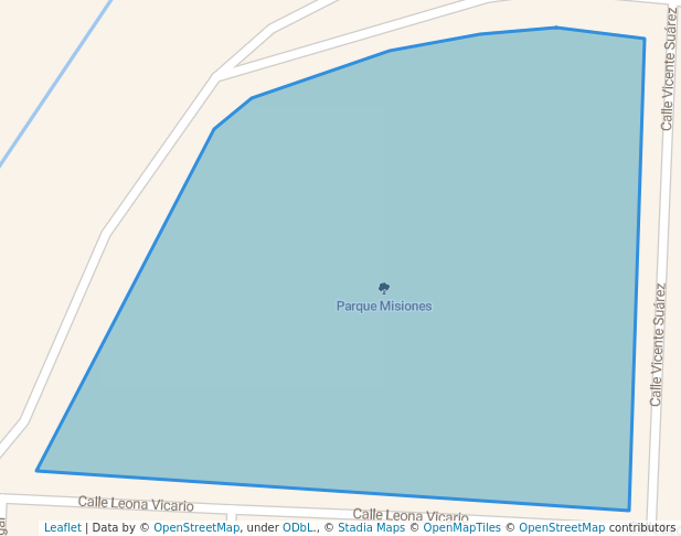 walking in Parque Misiones map in Ciudad Río Bravo