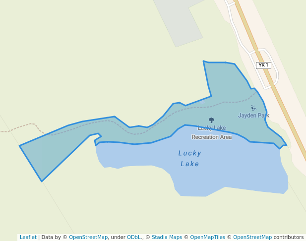 walking in Lucky Lake Recreation Area map in Watson Lake