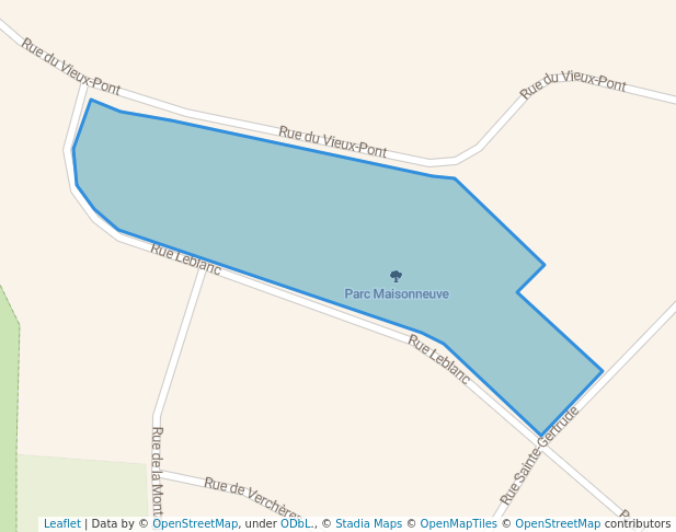 walking in Parc Maisonneuve map in Saguenay