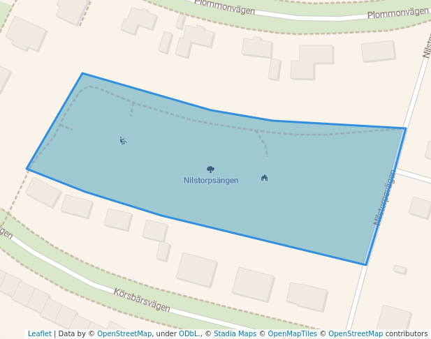 walking in Nilstorpsängen map in Lund