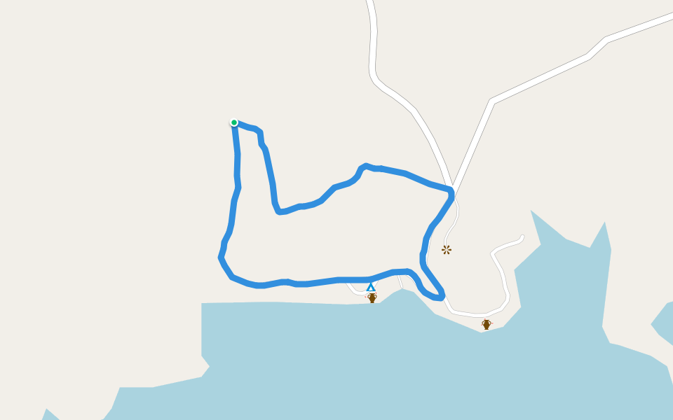 Embalse Exequiel Ramos Mexía walking route map in El Chocón