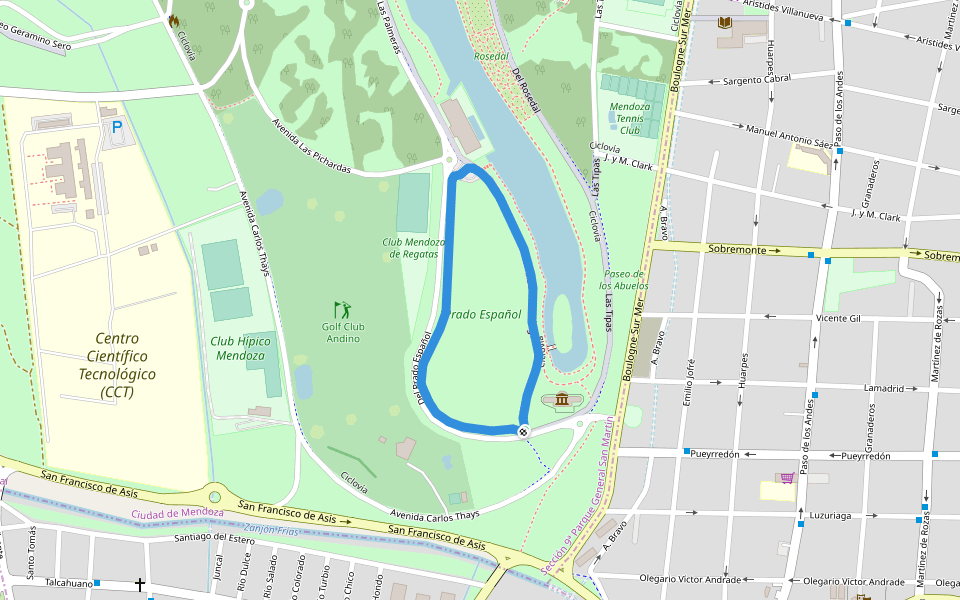 Prado Español walking route map in CUH