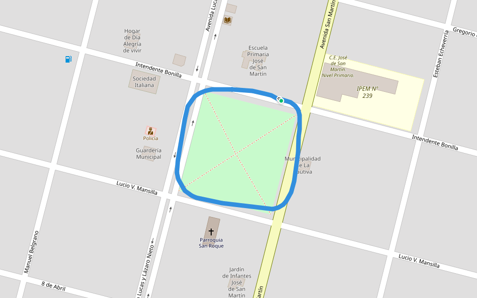 Sociedad Italiana walking route map in La Cautiva