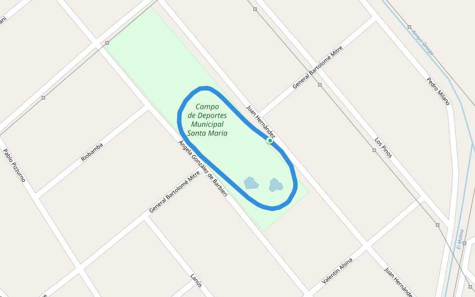 Campo de Deportes Municipal Santa Maria walking route map in El Jagüel