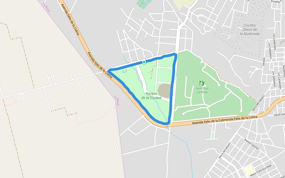 Parque de la Ciudad walking route map in La Rioja